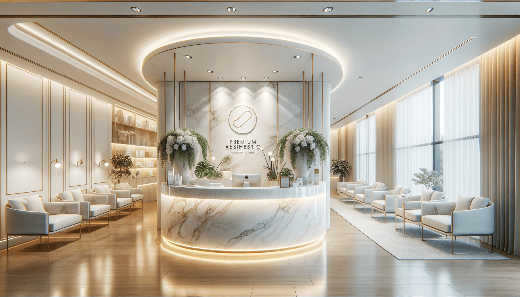 Premium telehealth clinic interior